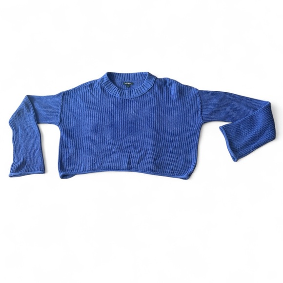 Wild Fable Cropped Blue Crew Neck Sweater - Picture 6 of 6